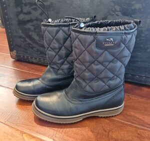 Coach Quilted Black Winter Boots
